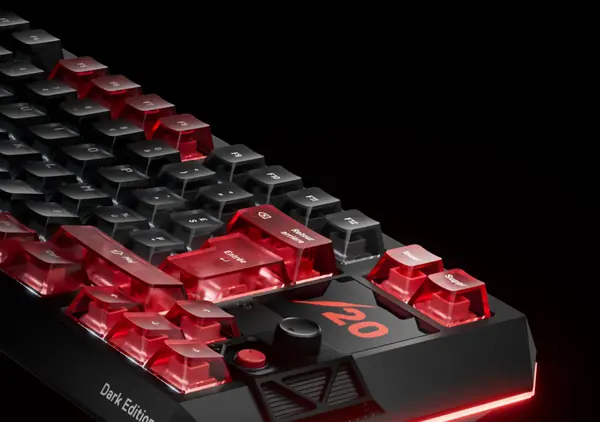 Détail du clavier : l’écran affiche le « /20 » de Sheshounet